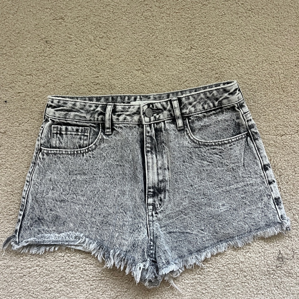 PacSun Gray Jean Shorts High-Waisted Distressed
